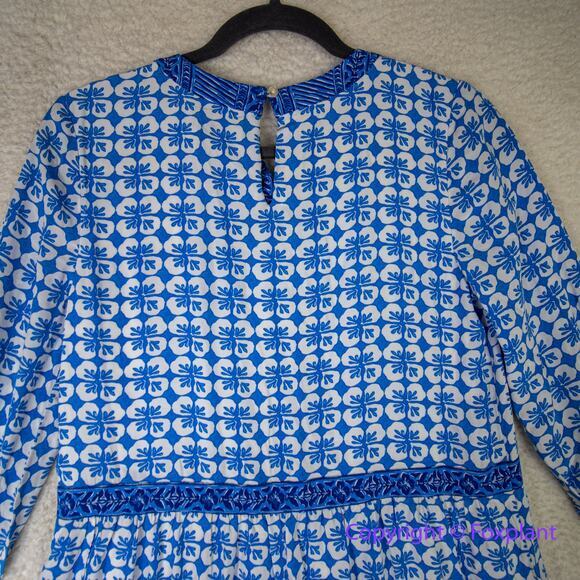 New! Vineyard Vines Hydrangea Geo Tiered‎ Dress blue, size tag marks XL - Picture 7 of 16